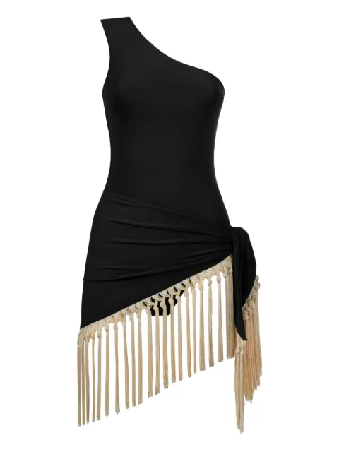 Taller Marmo Yacare one-shoulder fringed swimsuit