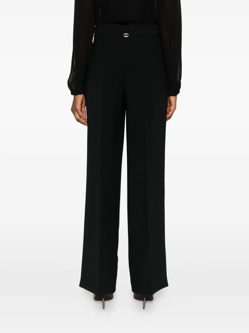 TWINSET straight-leg trousers Zwart