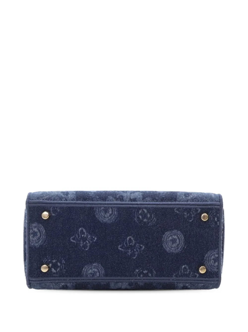 Pre-owned Dior 2021-2025 Medium Denim Toile De Jouy Lady D-lite Satchel In Blue