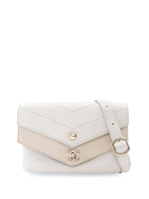 CHANEL Pre-Owned 2018-2019 Quilted Sheepskin Double Chevron belt bag