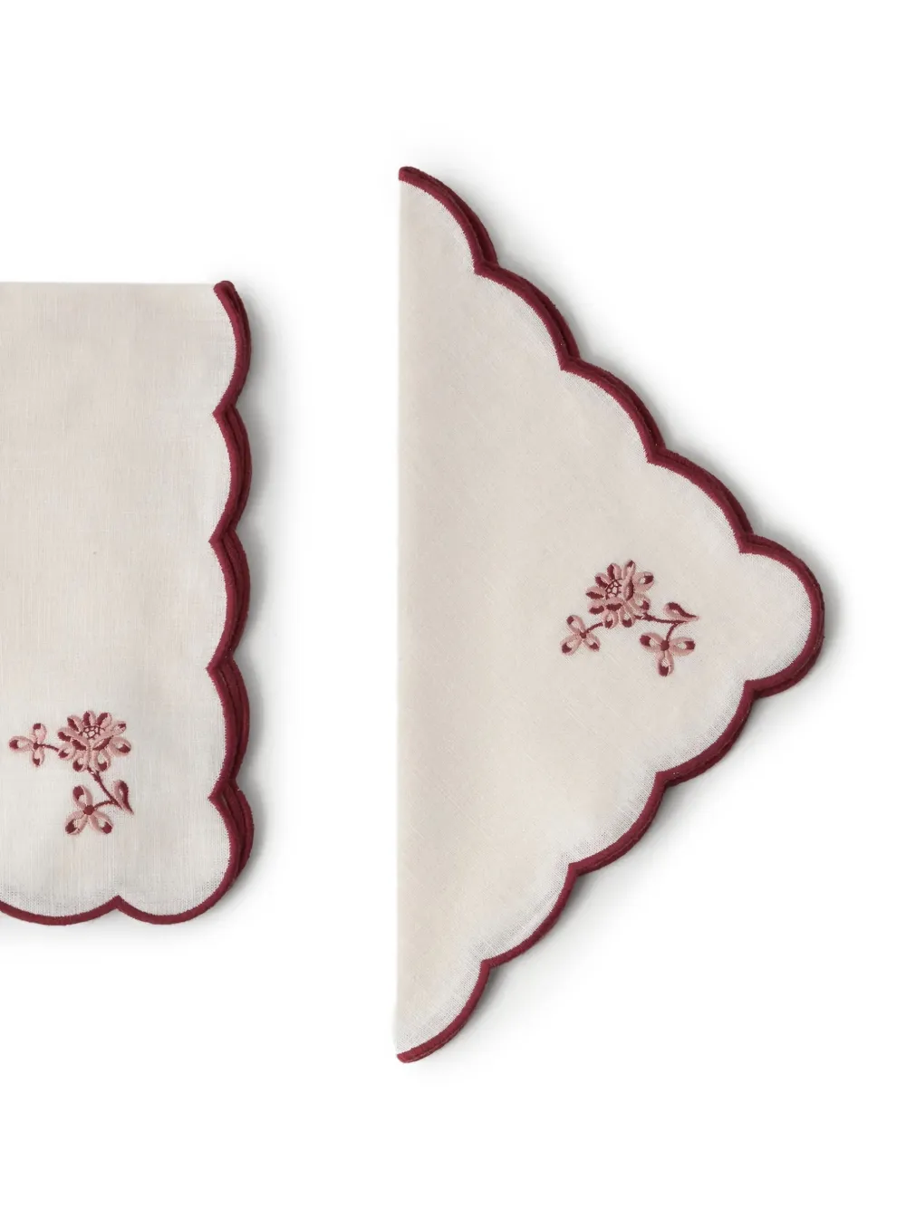 Cabana Botanica Embroidered Linen Napkin In White