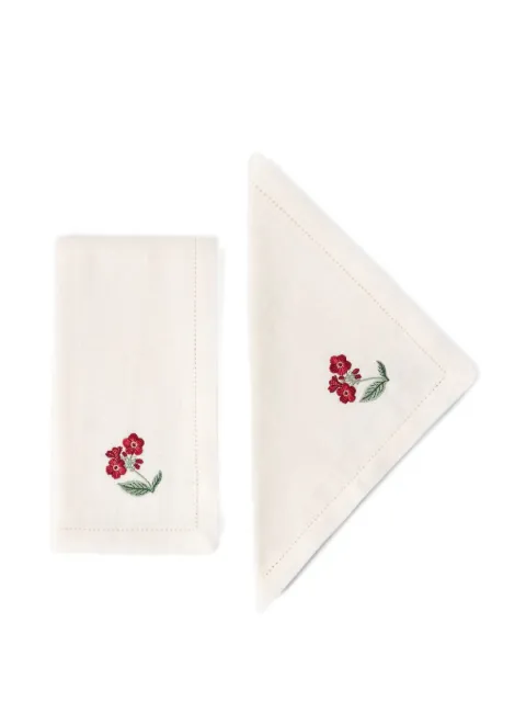 Cabana Floral Medley embroidered linen napkins (pack of six)