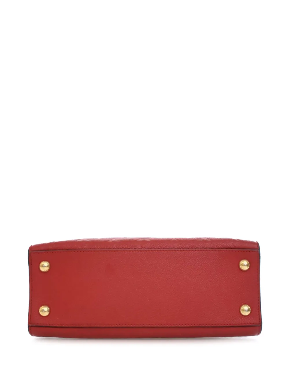 Pre-owned Louis Vuitton 2017 Monogram Empreinte Pont Neuf Mm Satchel In Red