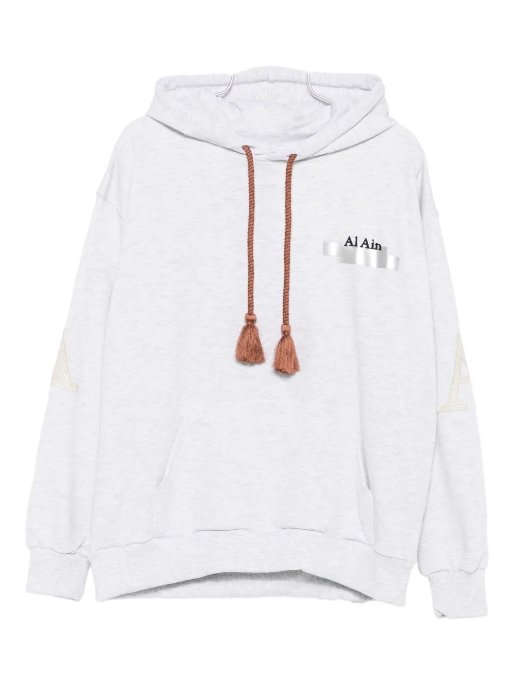 AL AIN tassel-embellished cotton hoodie - Grigio
