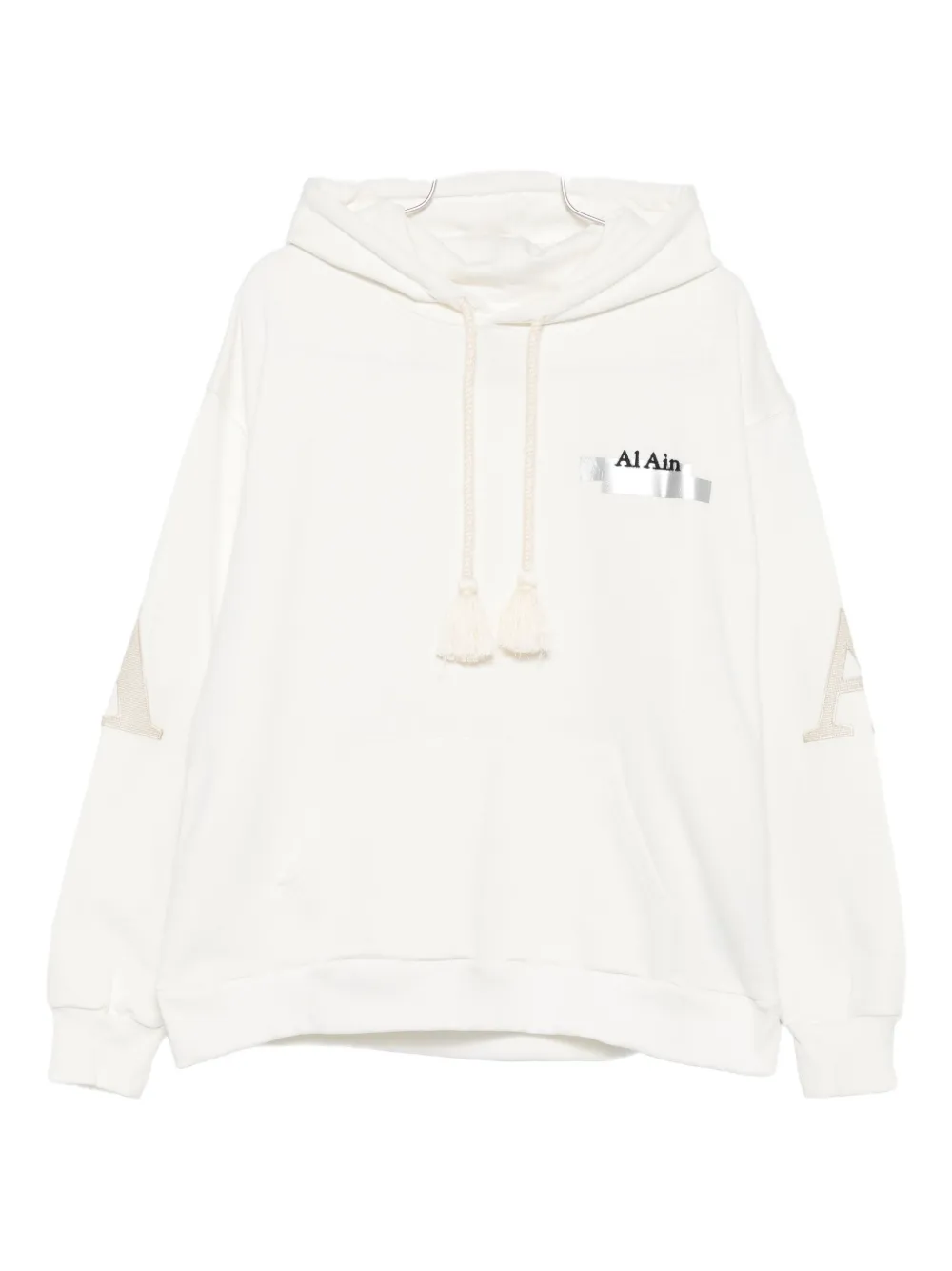 AL AIN tassel-embellished embroidered hoodie - Toni neutri