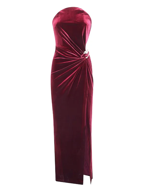 Self-Portrait Bandeau Maxi Dress | Red | FARFETCH