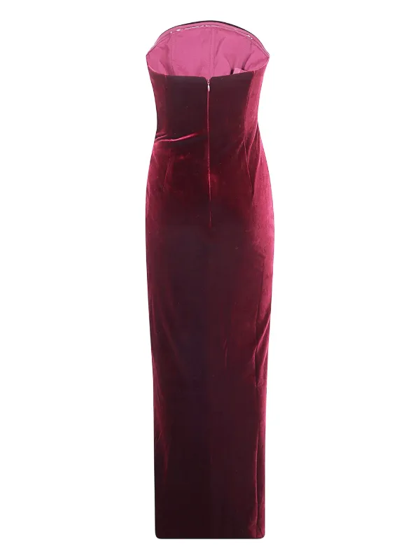 Self-Portrait Bandeau Maxi Dress | Red | FARFETCH KW