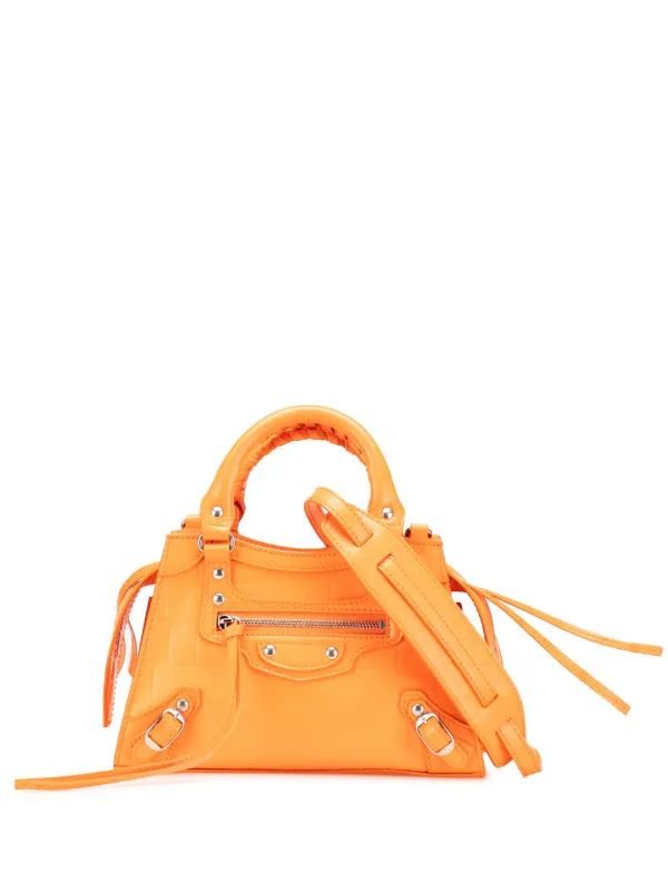 Balenciaga Pre-Owned 2020 Mini Croc Embossed Calfskin Neo