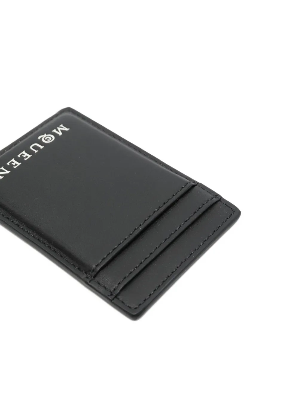 Alexander McQueen Magnetic leren pasjeshouder Zwart