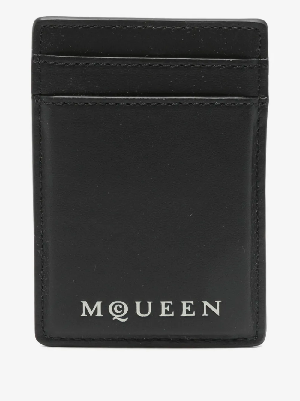 Alexander McQueen McQueen Magnetic leather card holder | Black | Image 1