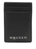 Alexander McQueen McQueen Magnetic leather card holder - Black
