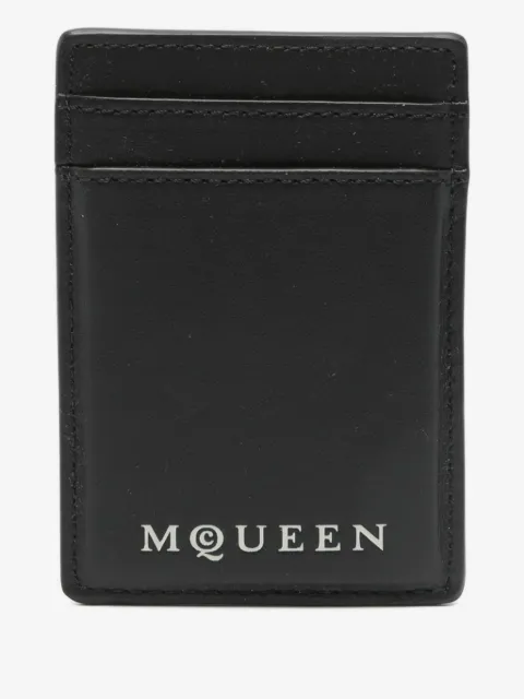 Alexander McQueen McQueen Magnetic leather card holder