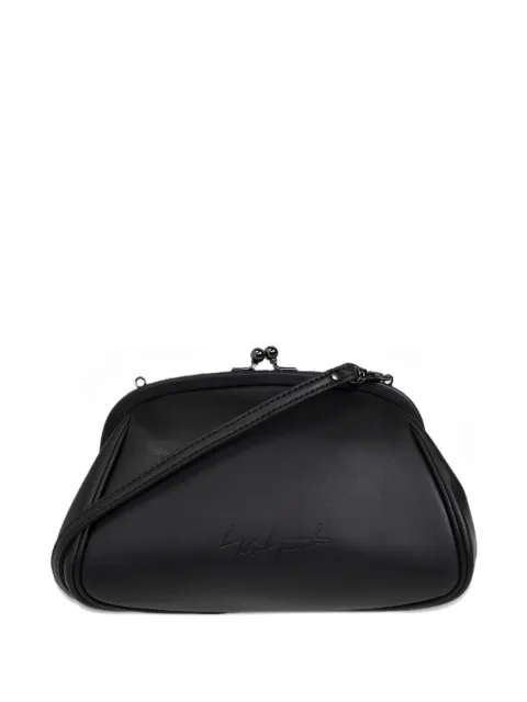 Discord Yohji Yamamoto wide clasp-fastening leather clutch