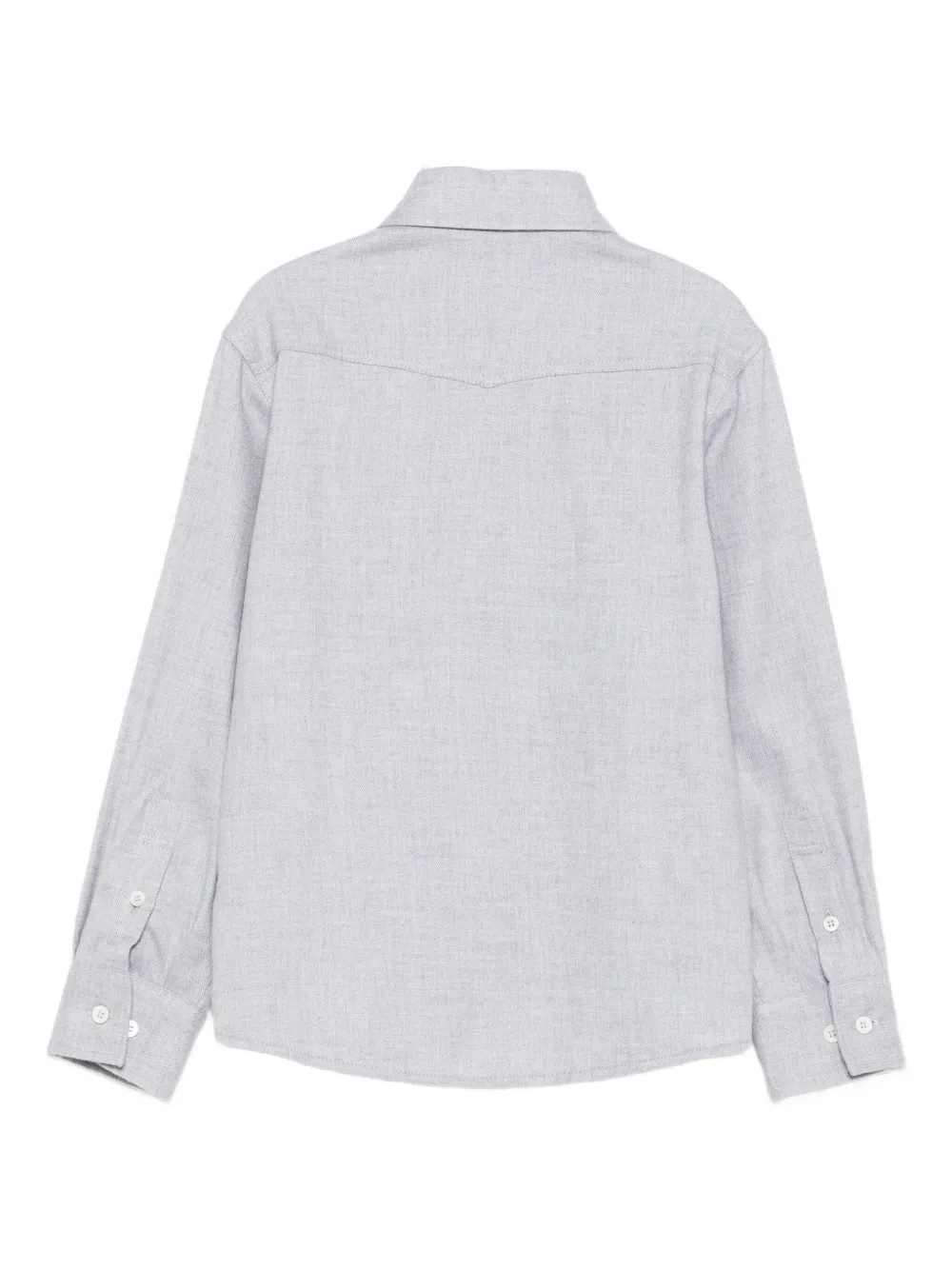 Brunello Cucinelli Kids Shirt met visgraatpatroon en lange mouwen Grijs