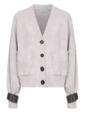 Brunello Cucinelli embroidered-cuff button cardigan - Grey