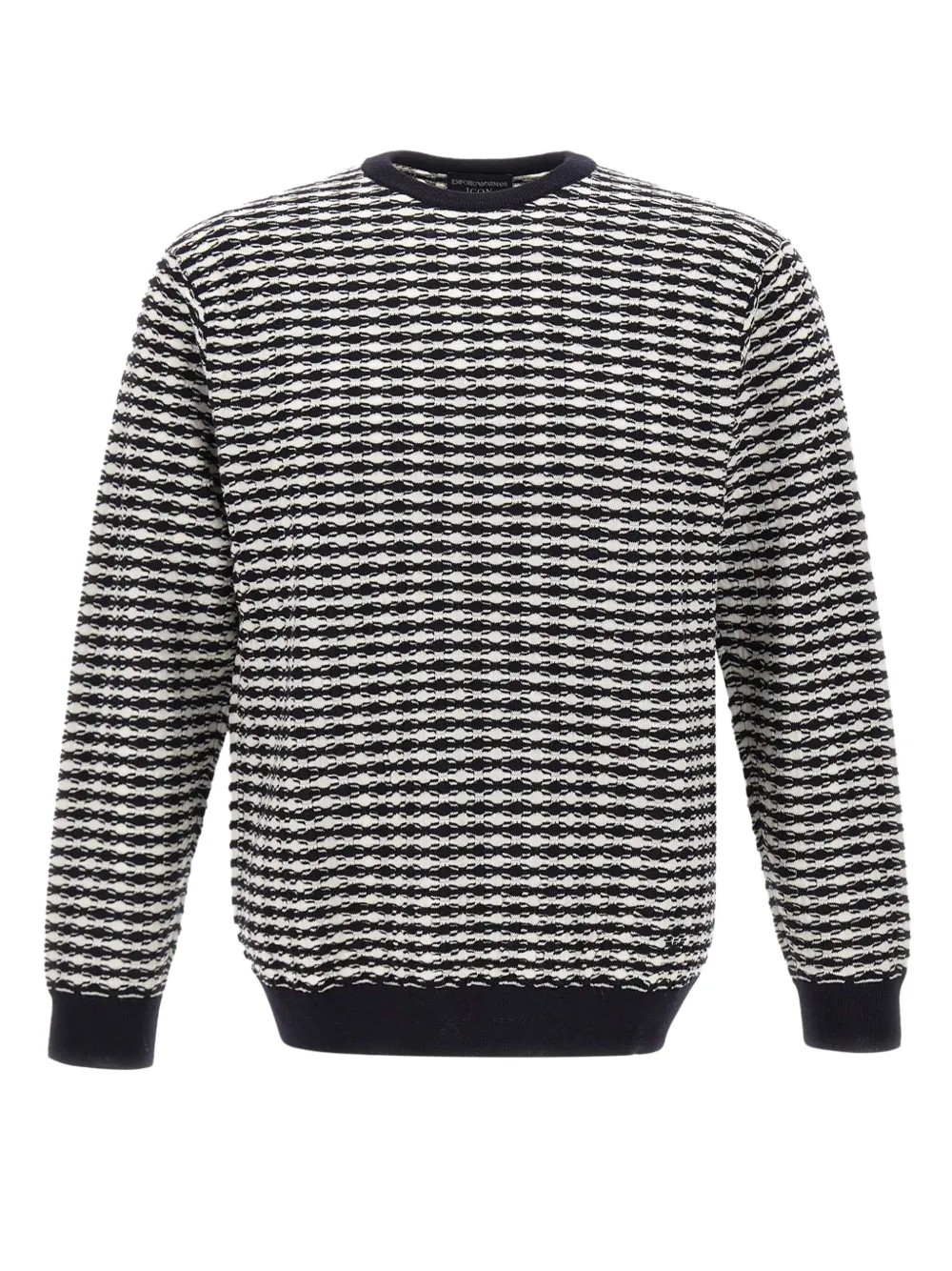 Emporio Armani patterned wool sweater Zwart