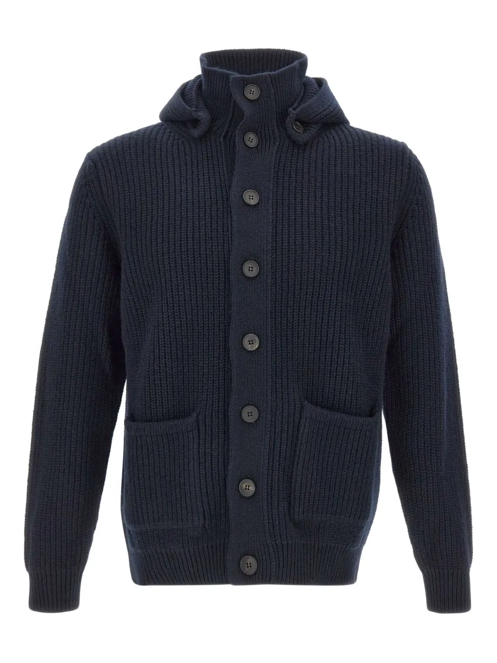 Filippo De Laurentiis ribbed hooded cardigan | Blue | Image 1