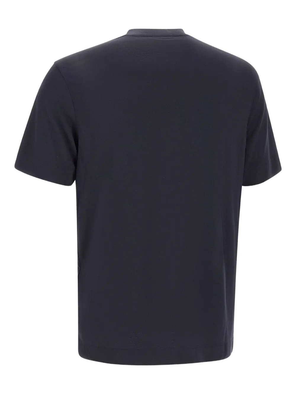 Emporio Armani logo-embroidered crew-neck T-shirt Blauw