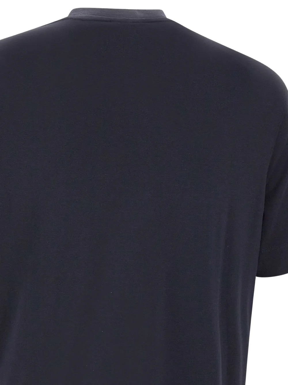 Emporio Armani logo-embroidered crew-neck T-shirt Blauw