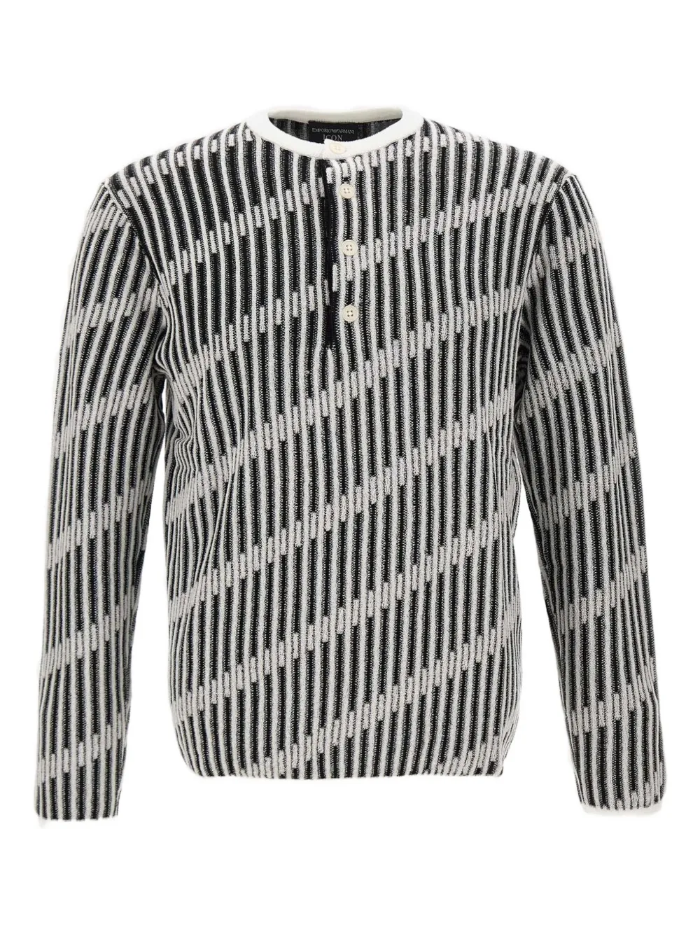Emporio Armani Trui met knoopsluiting en jacquard Wit