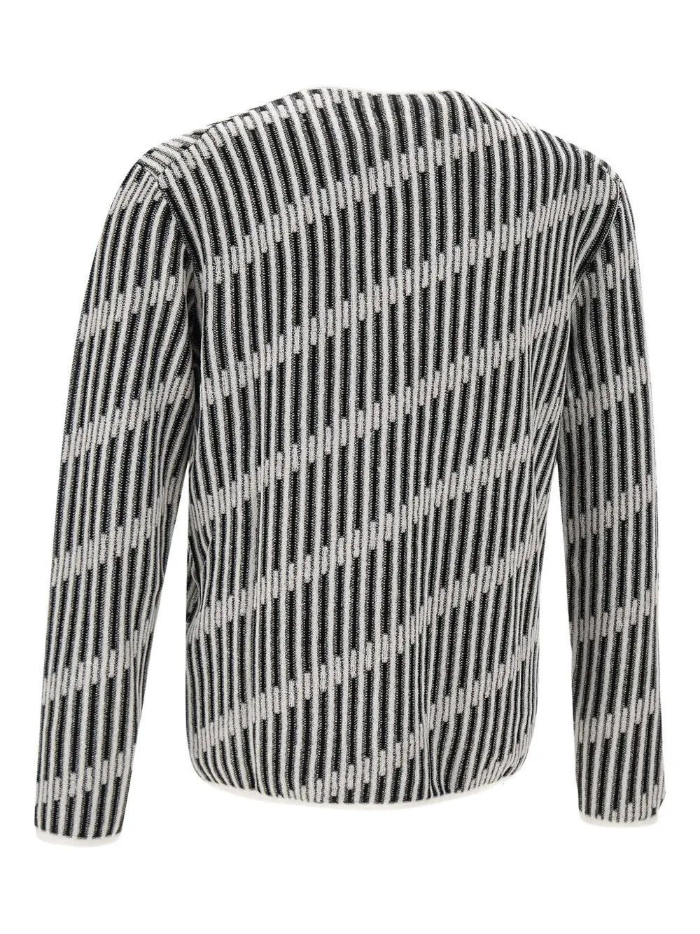 Emporio Armani jacquard button-fastening sweater - Wit