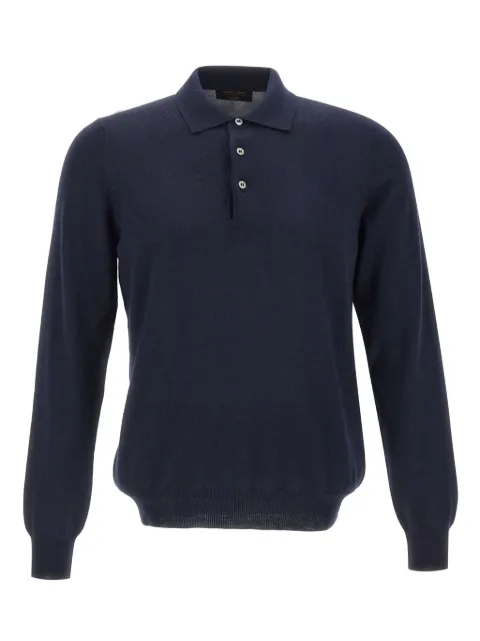 Gran Sasso long-sleeve three-button polo shirt
