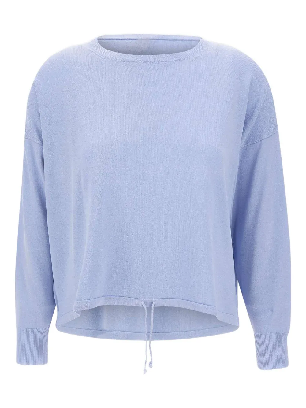 drawstring-hem ribbed sweater