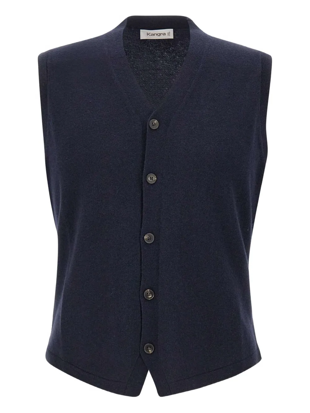 v-neck horn-button vest