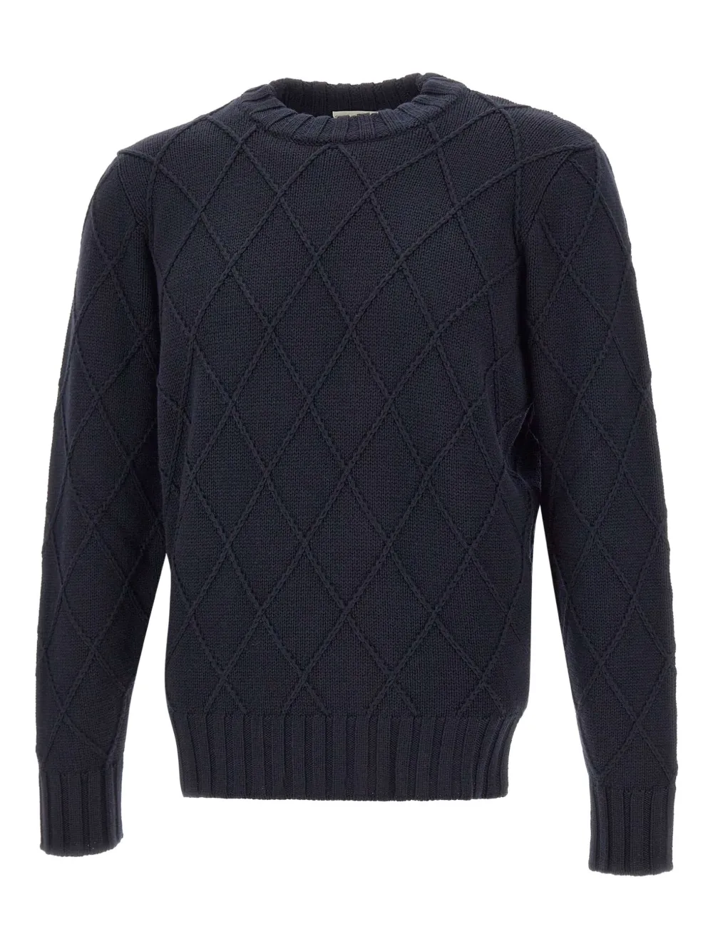 diamond-weave crew-neck sweater