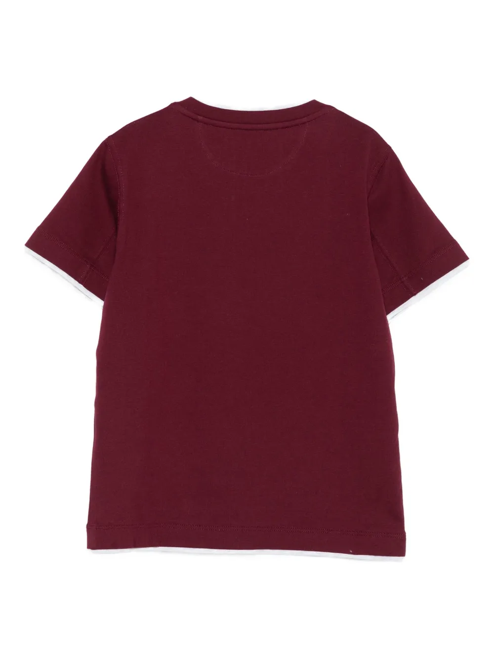 Brunello Cucinelli Kids Katoenen T-shirt met afwerking Rood