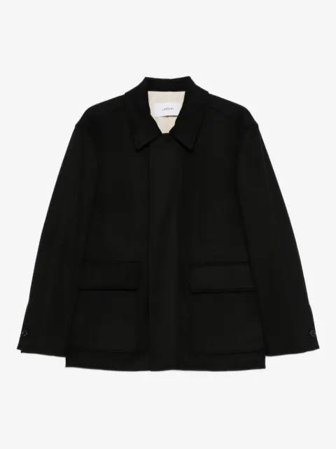 Lardini patch-pocket collared coat