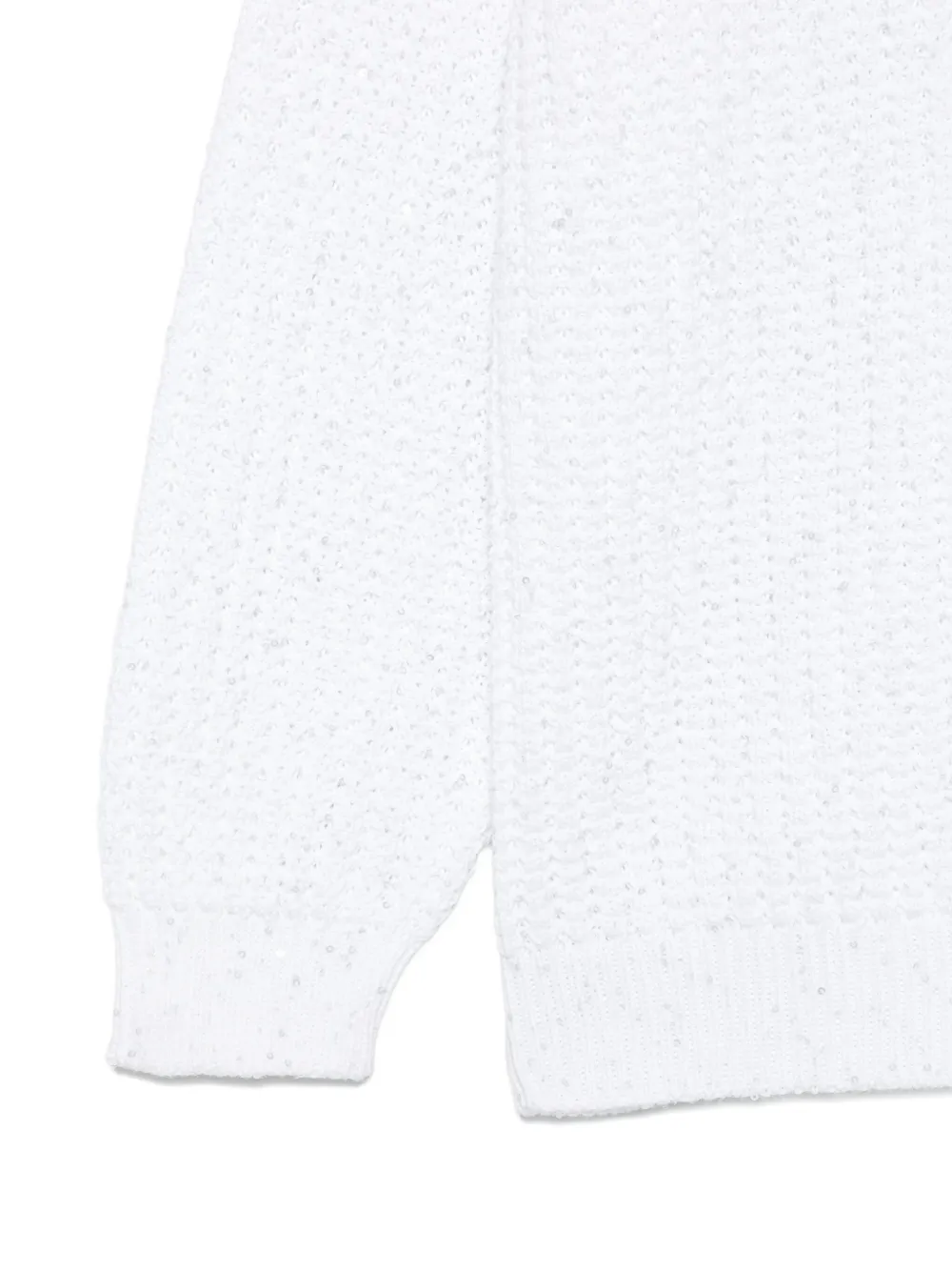 Brunello Cucinelli Kids Gebreide top verfraaid met pailletten Wit
