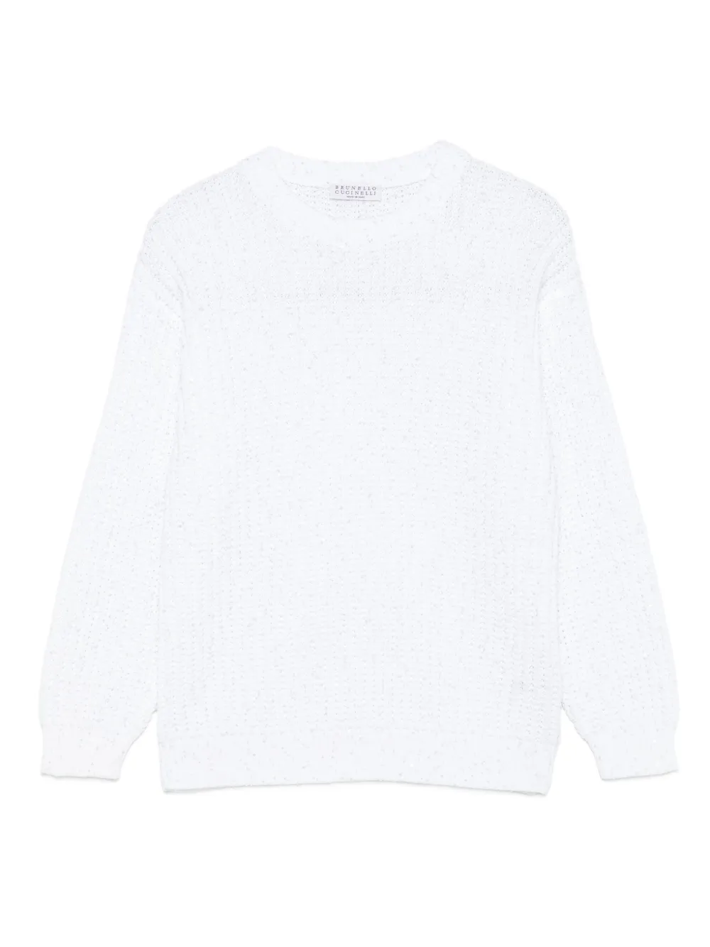 Brunello Cucinelli Kids sequin-embellished knit top | White | Image 1