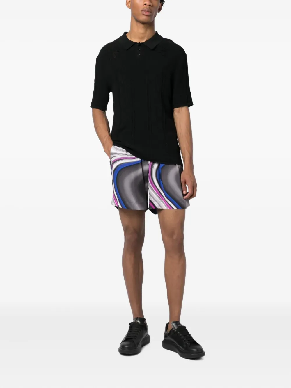 Limitato Swirl-print Elasticated Shorts In Multi