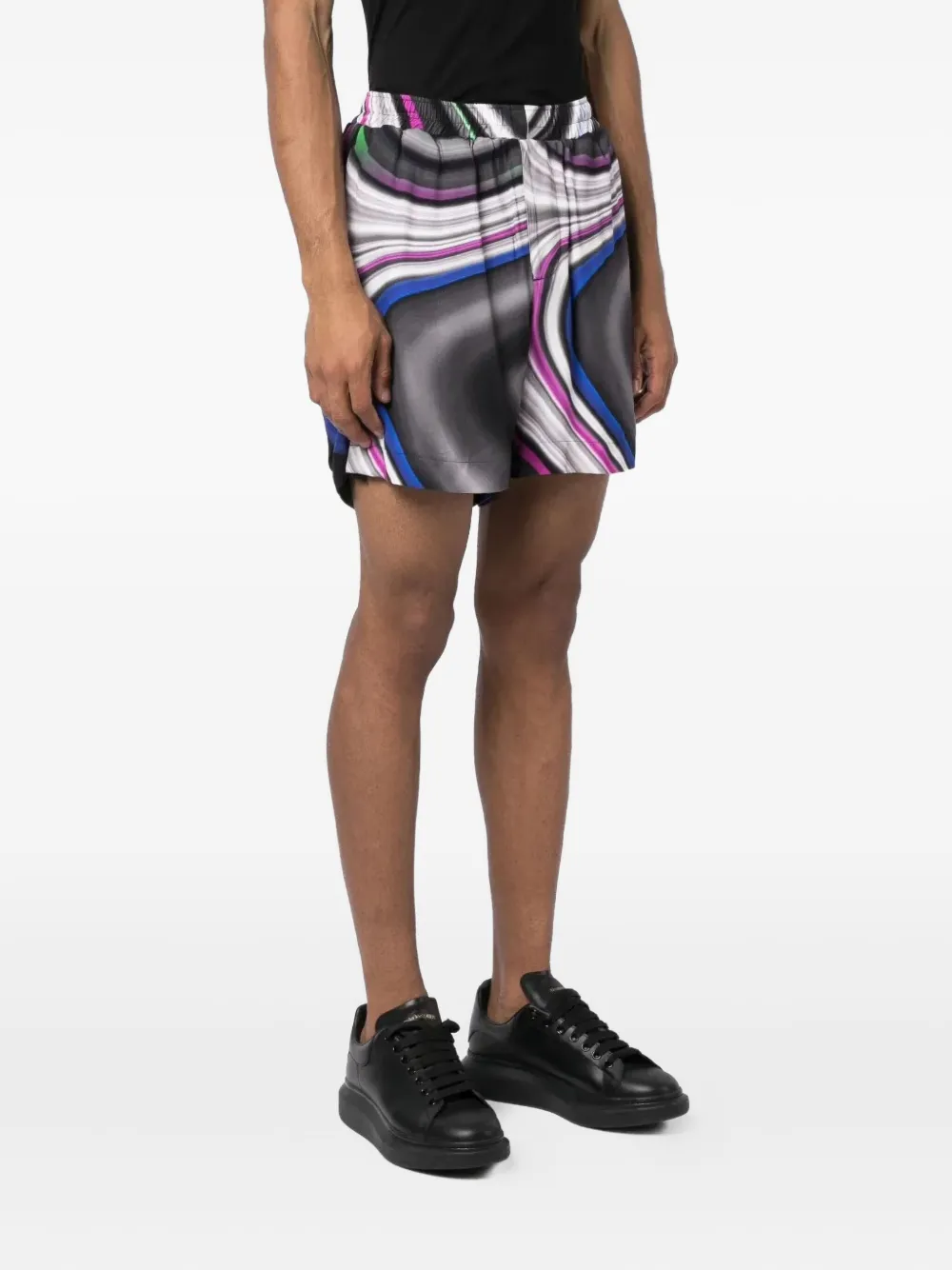 Limitato Swirl-print Elasticated Shorts In Multi