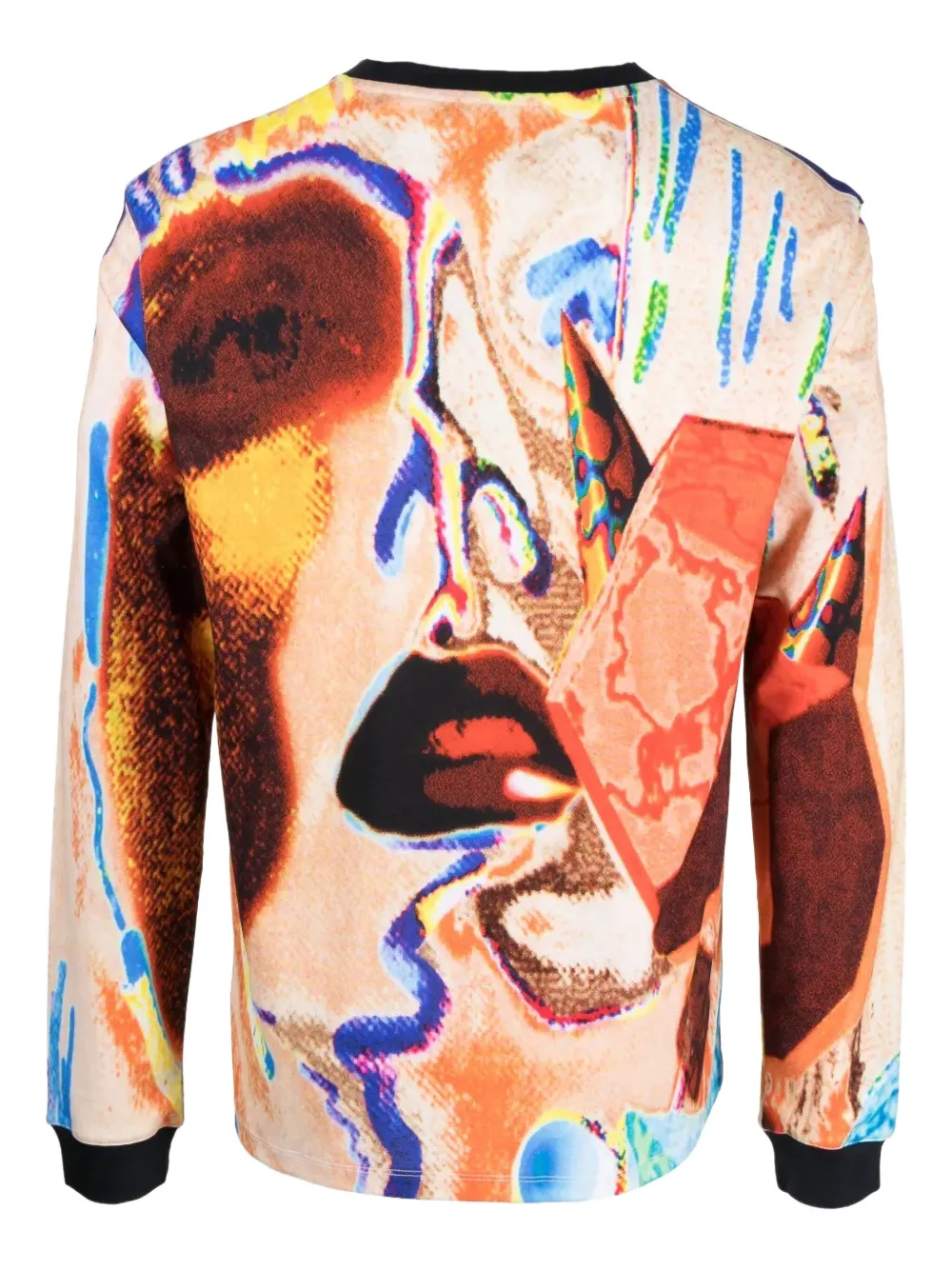 Limitato abstract-face print wool sweater - Beige