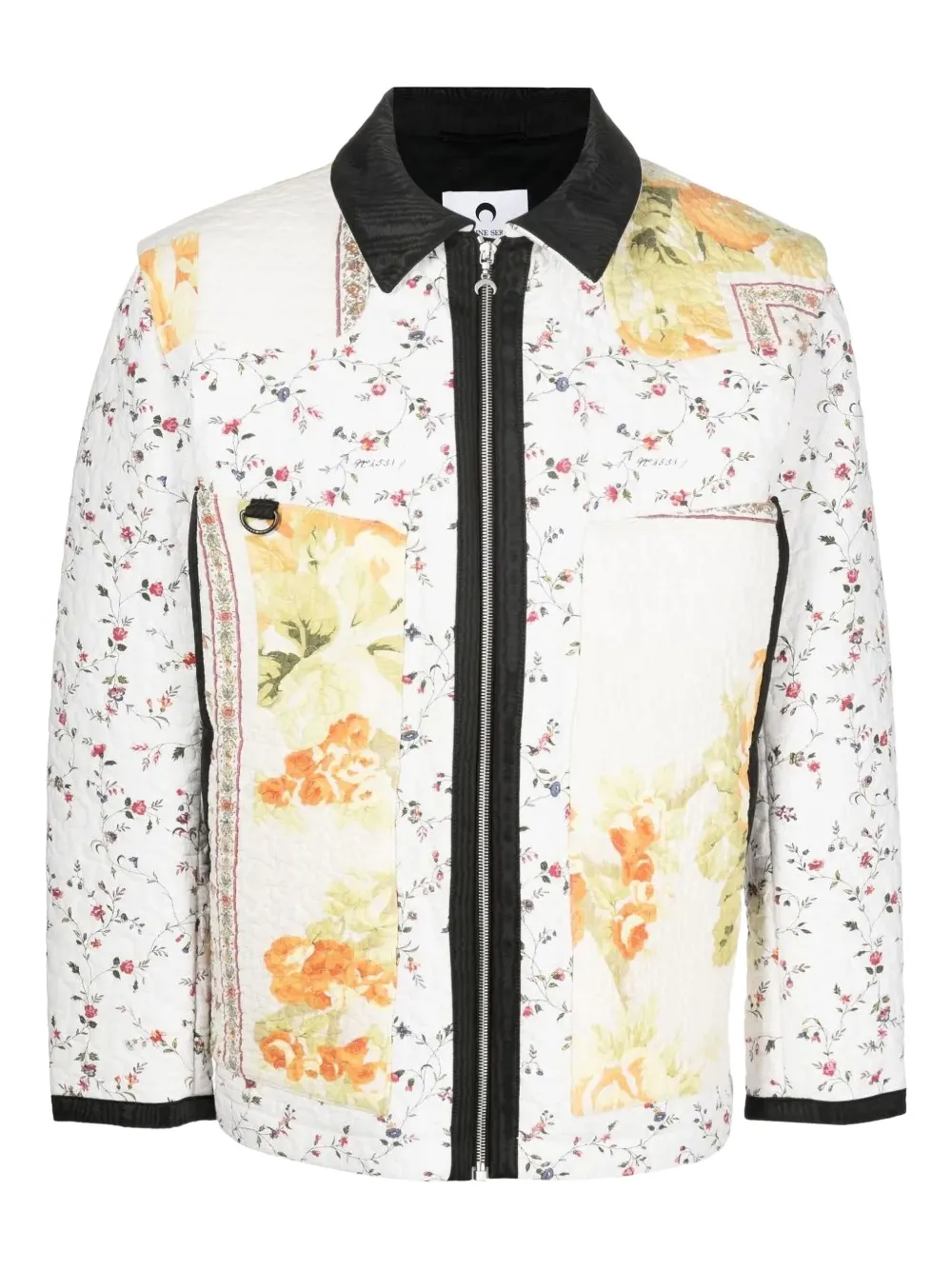 floral-patchwork quilted jacket