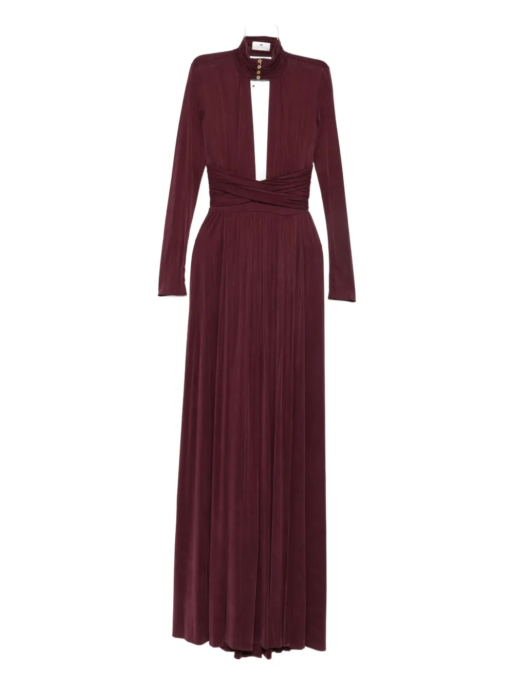 Elisabetta Franchi key-hole mock-neck maxi dress - Rosso