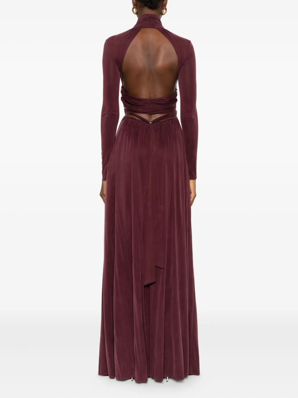 Elisabetta Franchi Maxi-jurk met keyhole en gedrapeerde hals Rood