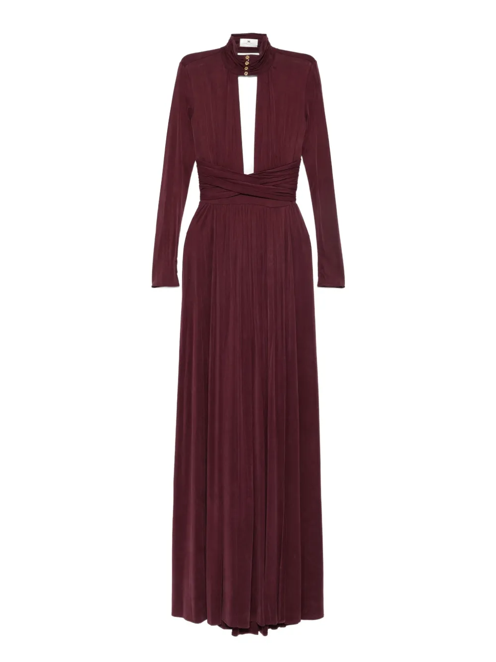 Elisabetta Franchi Maxi-jurk met keyhole en gedrapeerde hals Rood