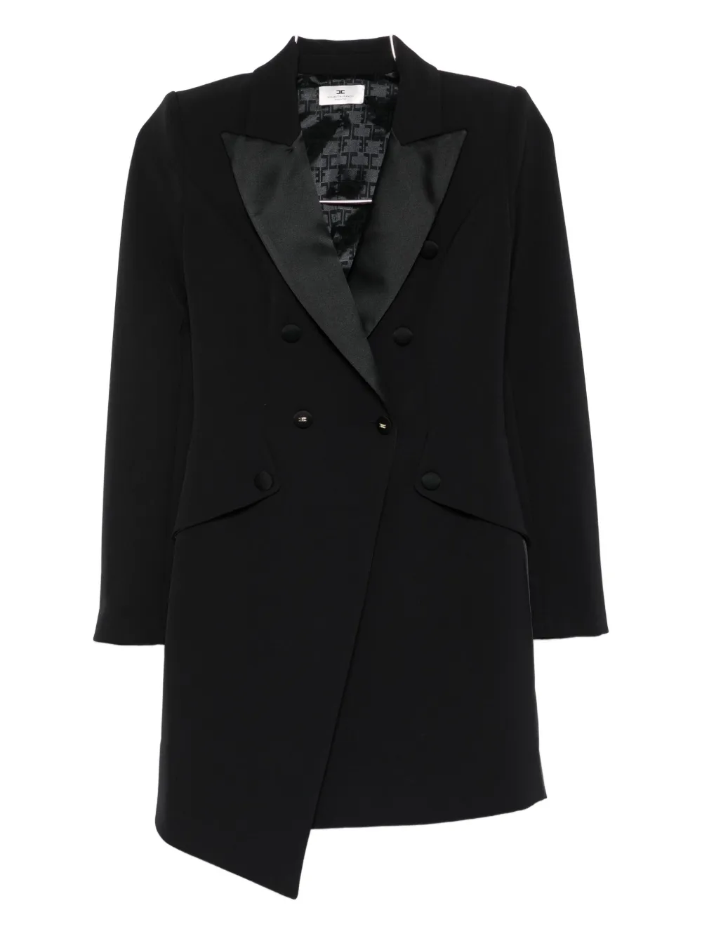 Elisabetta Franchi satin-lapel double-breasted mini dress Zwart