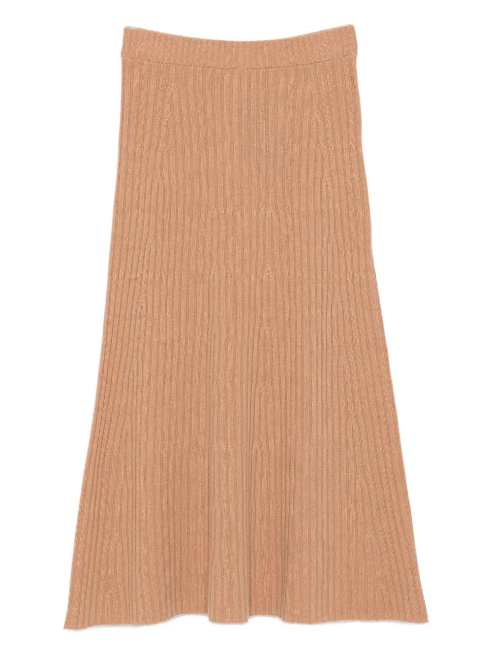 TWINSET ribbed knit midi skirt Beige
