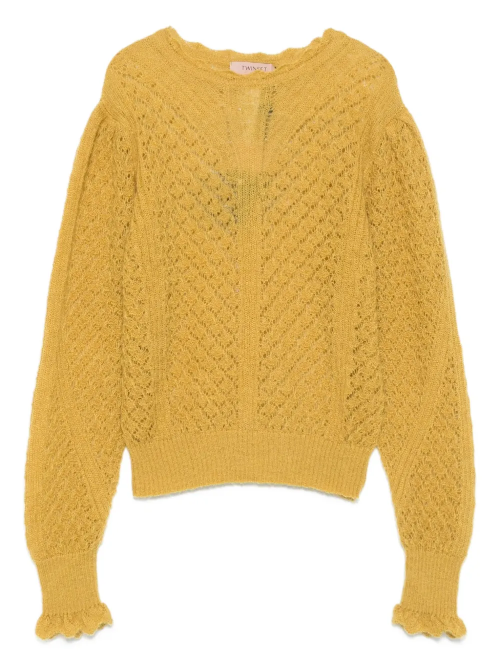 TWINSET Trui met ruche cuffs Geel