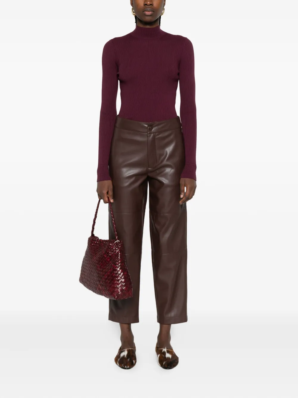 TWINSET Ribgebreide top Rood