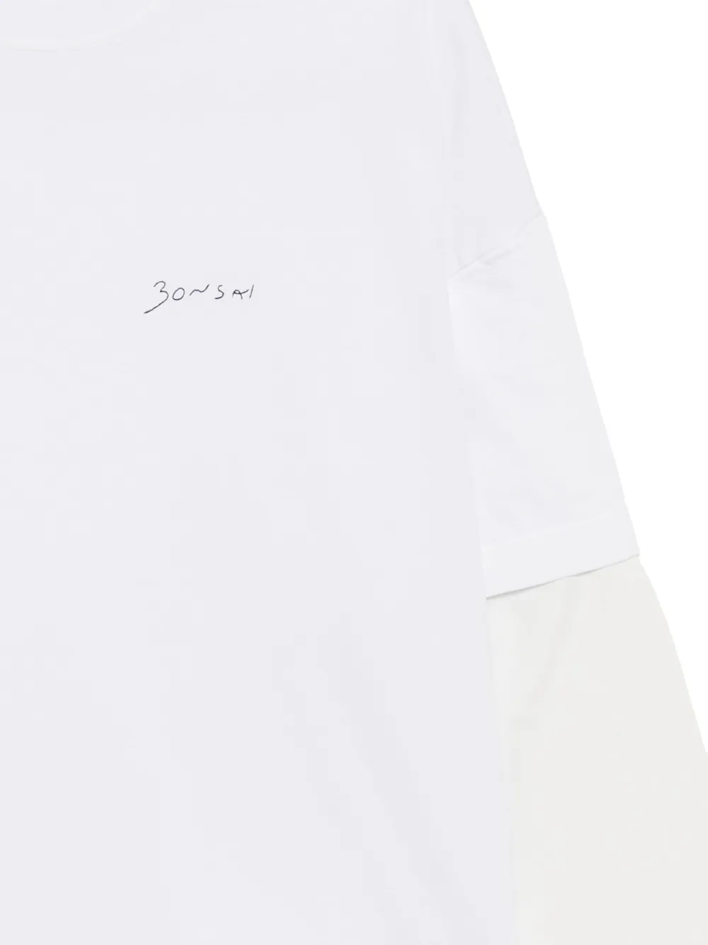 Bonsai T-shirt met geborduurd logo Wit