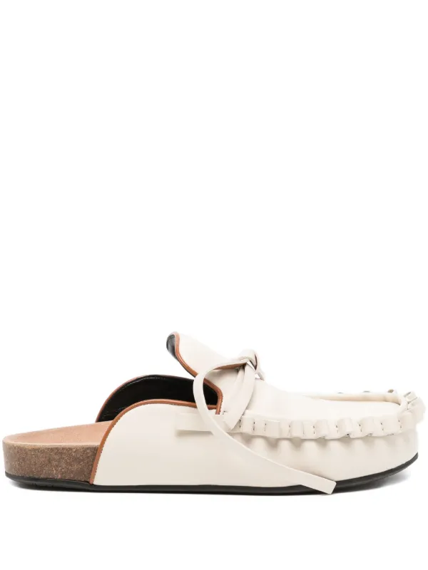 JW Anderson レザーミュール | ニュートラル | FARFETCH JP