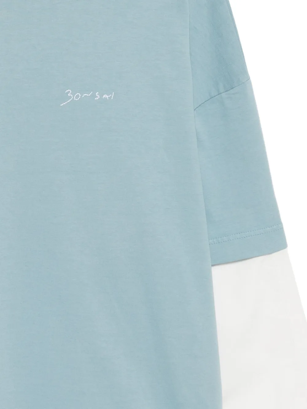 Bonsai T-shirt met geborduurd logo Blauw