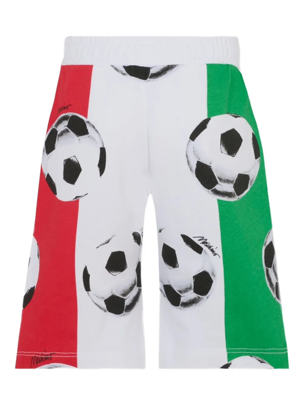 Moschino Kids Shorts met voetbalprint Wit