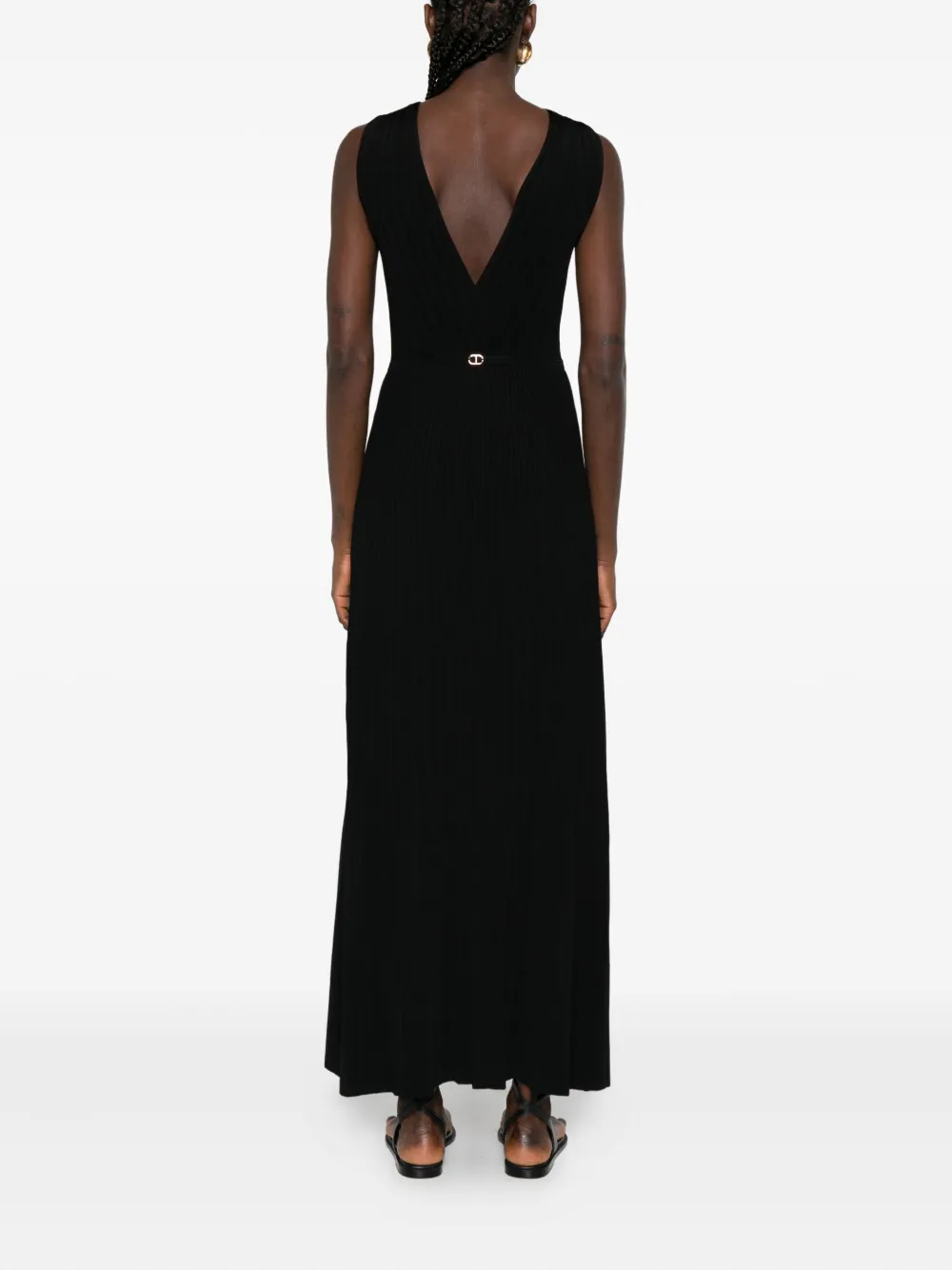 TWINSET Jurk met V-hals Zwart