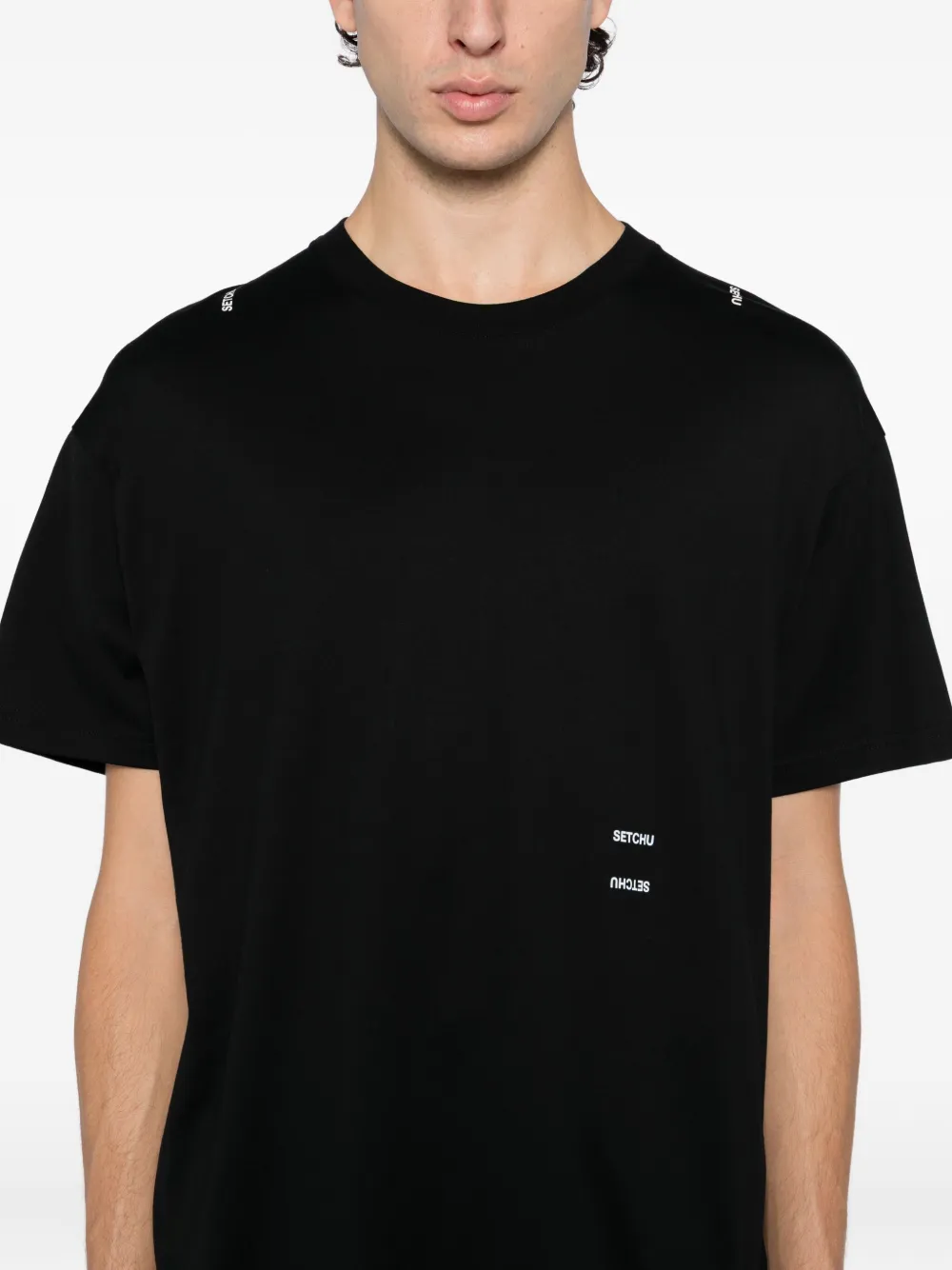 Setchu Origami T-shirt In Black